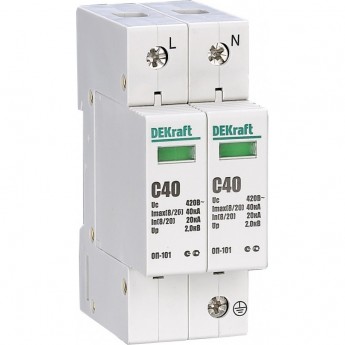 Ограничитель перенапряжения SCHNEIDER ELECTRIC DEKRAFT ОП101-2P-040-C-420 Ограничитель перенапряжения SCHNEIDER ELECTRIC DEKRAFT ОП101-2P-040-C-420