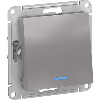1-клавишный переключатель SCHNEIDER ELECTRIC ATLASDESIGN с подсветкой, 10АХ, механизм, АЛЮМИНИЙ