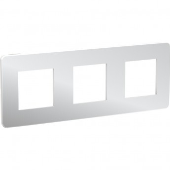3-постовая рамка SCHNEIDER ELECTRIC UNICA STUDIO, ХРОМ/белый