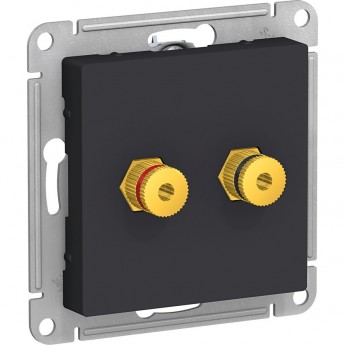 Аудиорозетка SCHNEIDER ELECTRIC ATLASDESIGN двухместная, КАРБОН