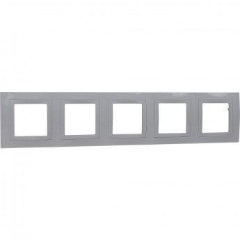 Рамка SCHNEIDER ELECTRIC UNICA с декоративным элементом, 5-постовая, БЕЛЫЙ