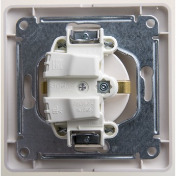 Розетка SCHNEIDER ELECTRIC GLOSSA с заземлением, в сборе, перламутр