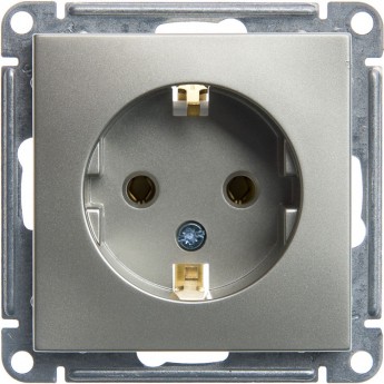 Розетка SCHNEIDER ELECTRIC W59 с заземлением без шторок, 16А, механизм, шампань