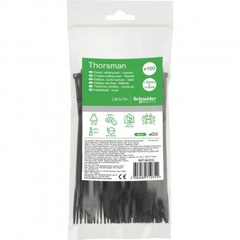 Стяжка кабельная 150х3.6 ЧЁРНАЯ (100шт)