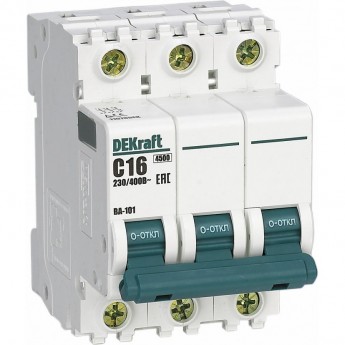 Автоматический выключатель SCHNEIDER ELECTRIC DEKRAFT 3Р 3А х-ка B ВА-101 4,5кА