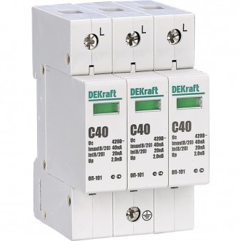 Ограничитель перенапряжения SCHNEIDER ELECTRIC DEKRAFT ОП101-3P-040-C-420 Ограничитель перенапряжения SCHNEIDER ELECTRIC DEKRAFT ОП101-3P-040-C-420