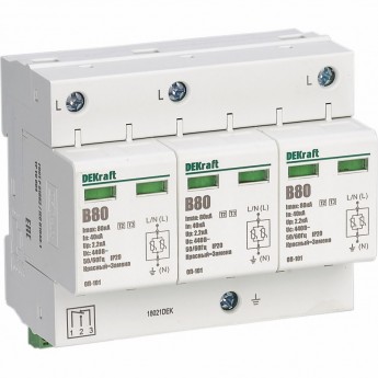 Ограничитель перенапряжения SCHNEIDER ELECTRIC DEKRAFT ОП101-3P-080-B-420 Ограничитель перенапряжения SCHNEIDER ELECTRIC DEKRAFT ОП101-3P-080-B-420