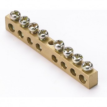 Шина нулевая 8 групп/крепеж по центру, сеч. 6x9